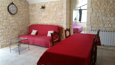 Salon de 25m² ouvert sur la cuisine. Accés directe à la terrasse